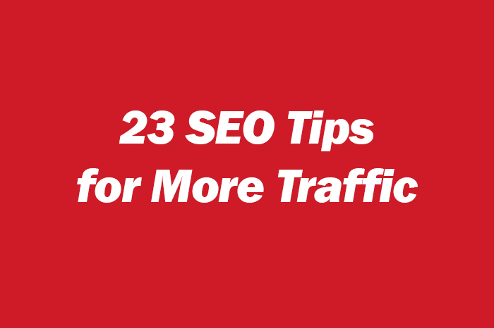 23 Detailed SEO Tips for More Traffic